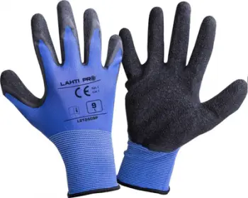 Doreza pune Lahti Pro Latex L212408P, madhësia 8, 12 palë, të zeza/të kaltra
