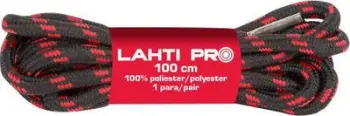 Lidhëse për këpucë Lahti Pro L904010P, 100 cm, të zeza/kuqe, 10 copë