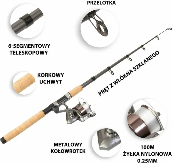 Set peshkimi MacGyver Big Fish 41 në 1, 2.4m, me aksesorë, shumëngjyrësh - 2