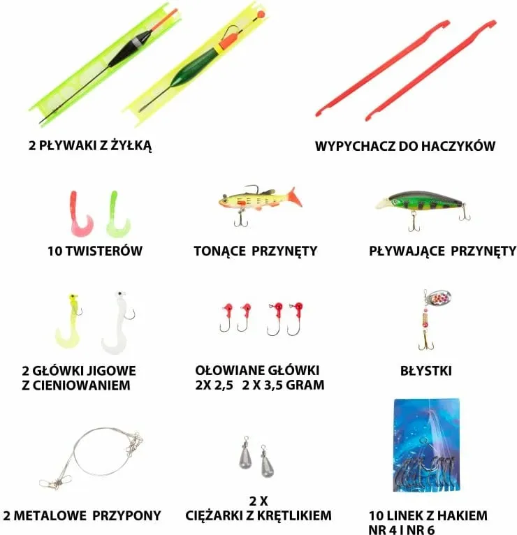 Set peshkimi MacGyver Big Fish 41 në 1, 2.4m, me aksesorë, shumëngjyrësh - 5