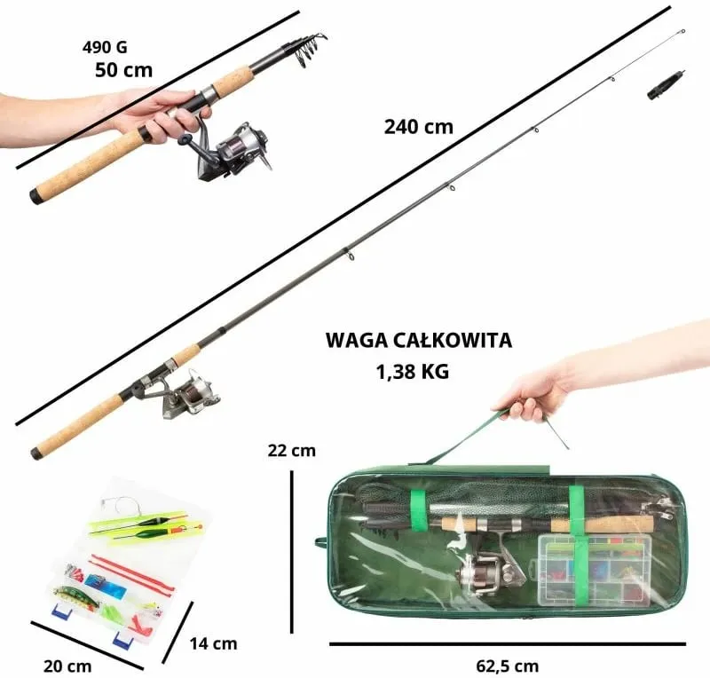 Set peshkimi MacGyver Big Fish 41 në 1, 2.4m, me aksesorë, shumëngjyrësh - 6