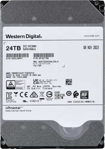 Hard Disk Western Digital, 3.5", 24TB, 7200 RPM