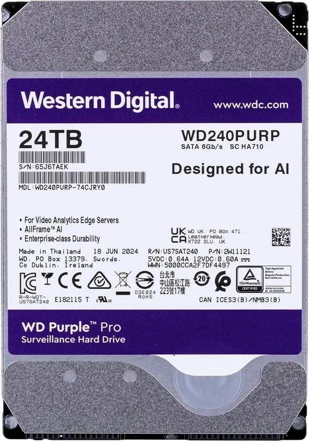 Disk HDD Western Digital Purple Pro, 24TB, 3.5", SATA - 2