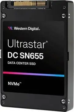 Disk SSD për server WD DC SN655, 3.84TB, 2.5", 6800 MB/s, i zi