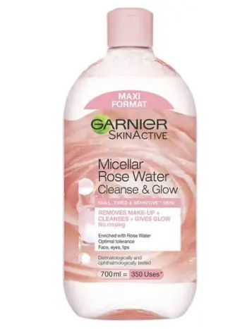Ujë Micellar Rose Water All-in-1 për Lëkurë të Ndjeshme dhe Pa Shkëlqim Garnier Skin Naturals, 700 ml