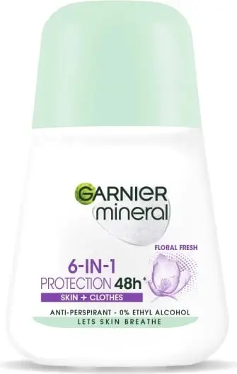 Deodorant roll-on Garnier Mineral 6in1 Protection, 48h, Floral Fresh, 50ml