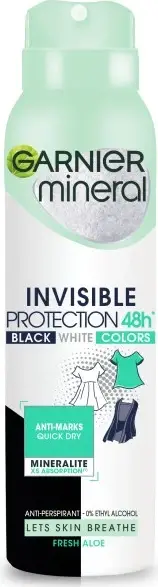 Deodorant spraj Garnier Invisible Protection 48H Fresh Aloe, 150ml, për gra