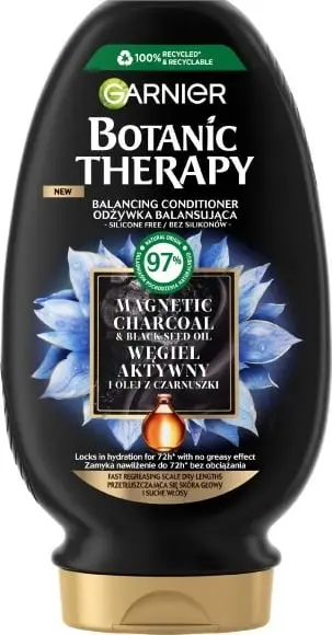 Kondicioner për femra Garnier Botanic Therapy Balancing karbon i aktivizuar dhe vaj i farës së zezë 200ml