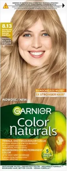 Ngjyrë për flokë për femra Garnier Color Naturals Creme 8 Light Blonde, 1 copë
