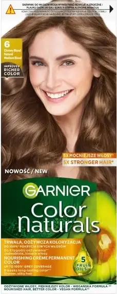 Ngjyrë për flokë Garnier Color Naturals Color Cream, Nr. 6, bjonde e errët