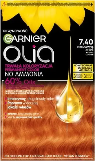 Ngjyrë për flokë Garnier Olia për femra 7.40 Bakër i Theksuar, 1 copë