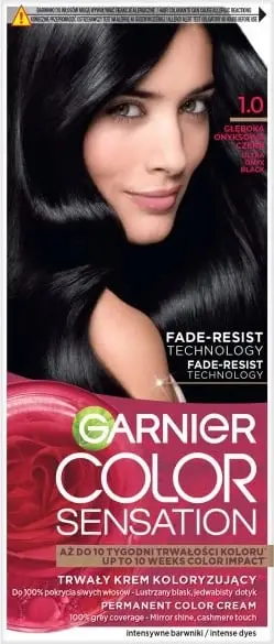 Krem ngjyrosës për flokë Garnier Color Sensation 1.0 Deep Onyx Black për femra, 1 copë