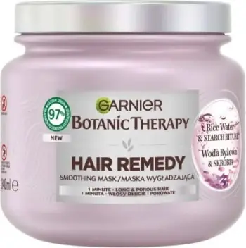 Maskë flokësh Garnier Ultra Doux Replumping, për flokë të gjatë, me ujë orizi dhe niseshte, 340 ml