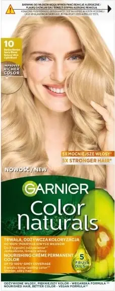 Ngjyrë për flokë Garnier Color Naturals Creme, nr. 10 Very Light Blonde
