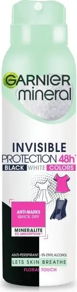 Sprej antiperspirant për femra Garnier Mineral Invisible Protection Floral Touch, 150ml
