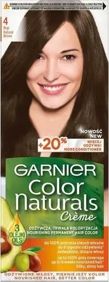 Bojë për flokë Garnier Color Naturals Creme për femra 4 Kafe, 1 copë