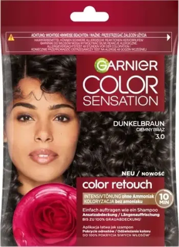Shampone ngjyruese për femra Garnier Color Sensation Color Retouch 3.0 Kafe e errët, 1 copë