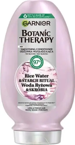 Kondicioner për femra Garnier Botanic Therapy Smoothing për flokë të gjatë dhe poroz me ujë orizi dhe niseshte, 200ml