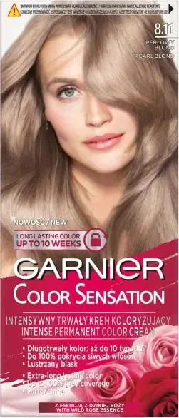 Ngjyrë flokësh Garnier Color Sensation 8.11 Pearl Blonde, krem ngjyrues, 1 copë