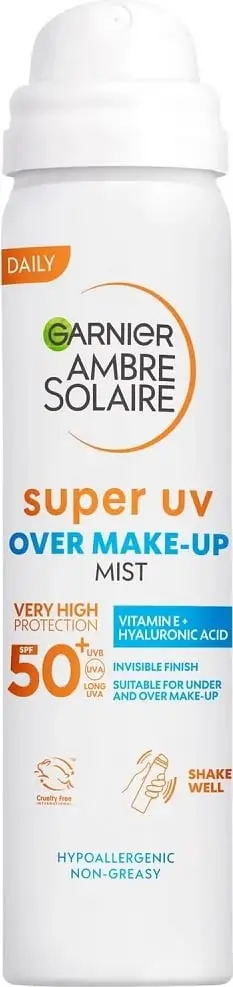 Sprej mbrojtës për fytyrë Garnier Ambre Solaire Super UV SPF 50 (Protection Mist), 75 ml