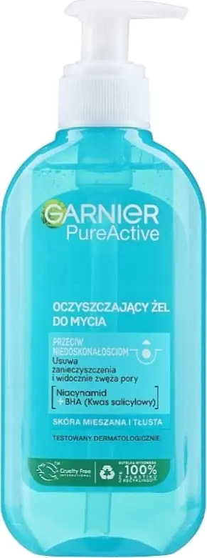 Xhel pastrues për lëkurë Garnier Pure, 200 ml