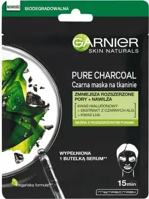 Maskë për fytyrë Garnier Pure Charcoal Black Tissue, 28 gr