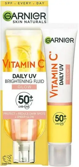 Krem Fluid Ditor Garnier Vitamin C për Lëkurë me Shkëlqim SPF 50+