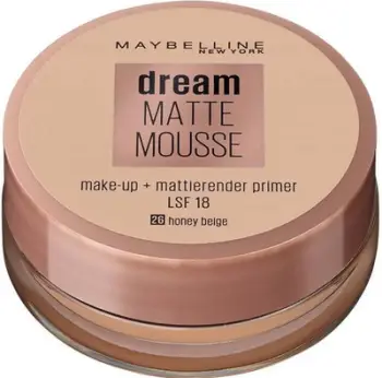 Krem pudër Maybelline Dream Matte Mousse LSF 18, 26 Honey Beige, 18 ml