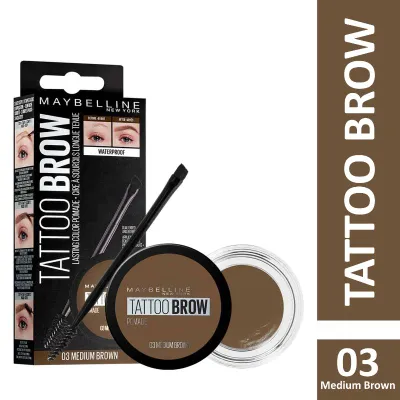 Xhel për vetulla Maybelline Tattoo Brow Waterproof Pomade, 03 Medium Brown, 4g - 2