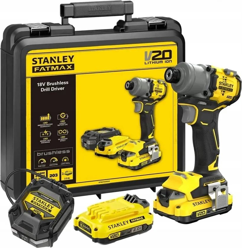 Çelës goditës STANLEY SFMCF830D2K, 2x2.0Ah, i verdhë - 2