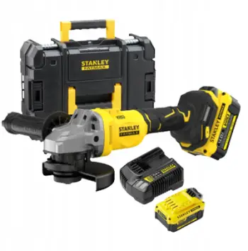 Mulli këndor Stanley Fatmax SFMCG710M1T, 125 mm, 18V brushless, bateri 4Ah, i verdhë