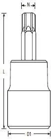 Fole biti Stanley Torx, 1/4 ", T8 x 32 mm - 2