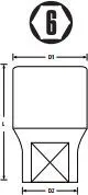 Prizë gjashtëkëndore Stanley 1/4 "12mm (STMT72883-8B) - 2
