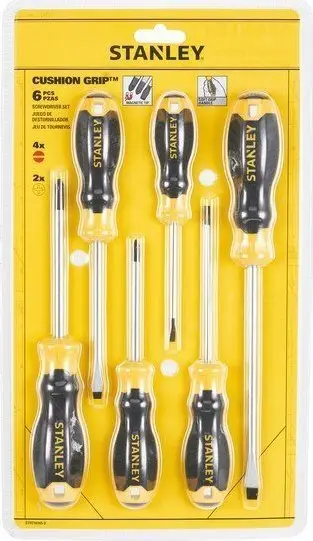 Set kaçavidash Stanley STHT16165-0, 6 copa, majë magnetike, dorezë CUSHION GRIP