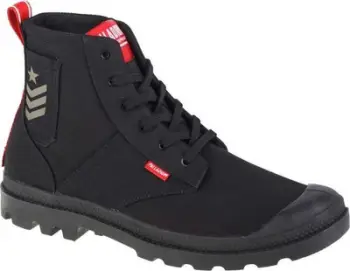 Këpucë Palladium Pampa Hi Army 78583 008 M, tekstil, naltësi e lartë, të zeza