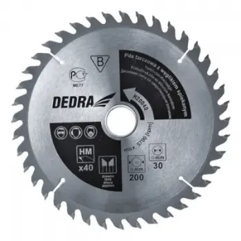 Sharrë rrethore Dedra H17040E, 170x16 mm, 40 dhëmbë, e argjendtë