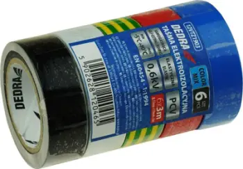 Shirit izolues elektrik Dedra PVC, set 6 copë, 19mm x 3m, shumëngjyrësh