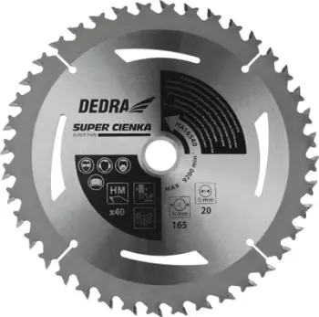 Teh rrethor për dru Dedra Super Thin, 210mm, 40 dhëmbë, gri