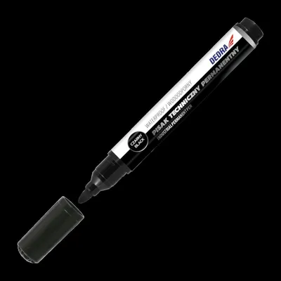 Marker teknik permanent Dedra, majë e rrumbullakët 1.5mm, paketim 2 copë, i zi - 1