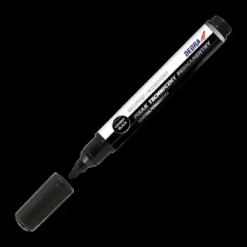 Marker teknik permanent Dedra, majë e rrumbullakët 1.5mm, paketim 2 copë, i zi