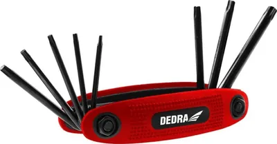 Set çelësa Torx Dedra T9–T40, 8 copë, çelik CRV, të zinj - 1