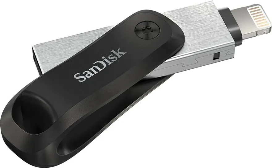 USB Flash Drive SanDisk iXpand Go, 256GB, USB 3.0/Lightning, e argjendtë/e zezë - 2
