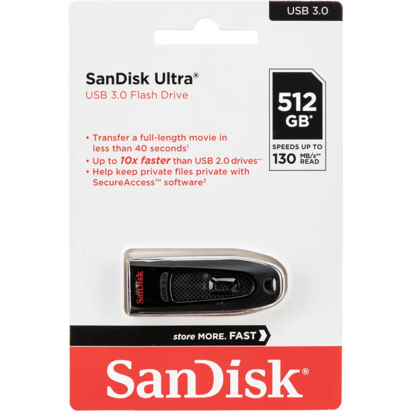 SanDisk Ultra USB 3.0 Flash Drive 512GB 130MB/s - 1