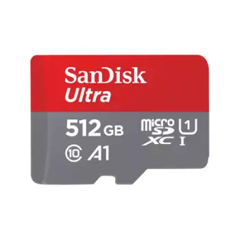 Kartë e memories SanDisk Ultra, MicroSDXC, 512 GB, Class 10 + përshtatës SD