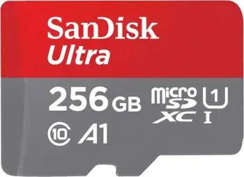 Kartë e memories SanDisk Ultra, MicroSDXC, 256 GB, Class 10 + përshtatës SD