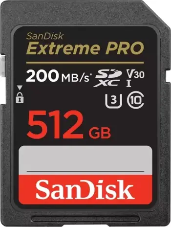 Kartë e memories SanDisk Extreme PRO, SDXC, 512 GB, Class 10