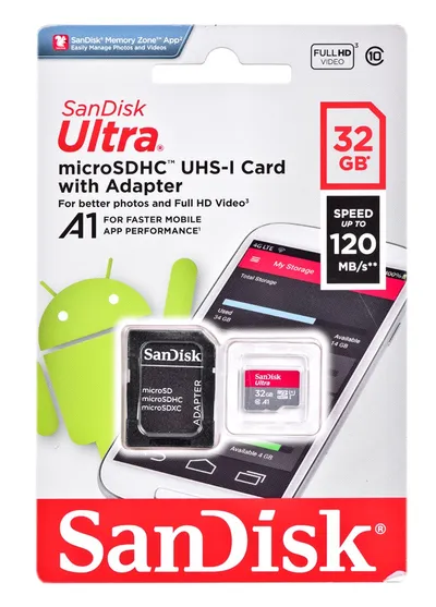 Kartë e memories SanDisk SDSQUAR-032G-GN6MN, MicroSDHC, 32 GB, Class 10 + përshtatës SD - 1