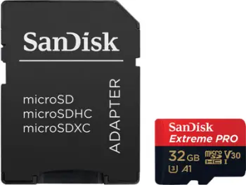 Kartë e memories SanDisk Extreme Pro, MicroSDHC, 32 GB, Class 10 + përshtatës SD