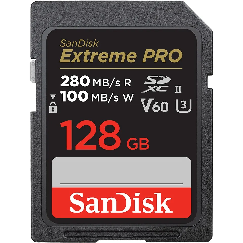 Kartelë memorie Sandisk Extreme PRO 128GB SDXC UHS-II, 280MB/s, e zezë - 1