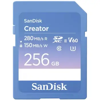 SD kartelë Sandisk Creator 256GB UHS-II, blu